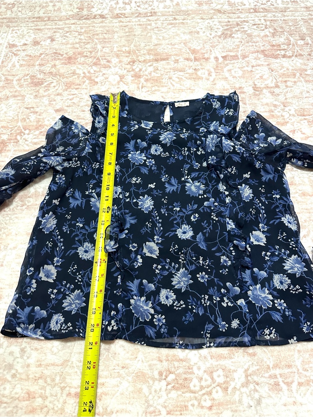 Hollister 🦋 Chiffon Shoulder Slit Ruffled Top - Picture 10 of 12